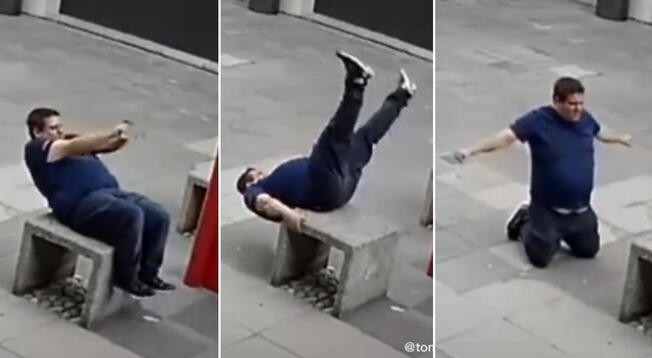 Hombre tuvo una curiosa reacción al sufrir una caída cuando intentaba hacer abdominales