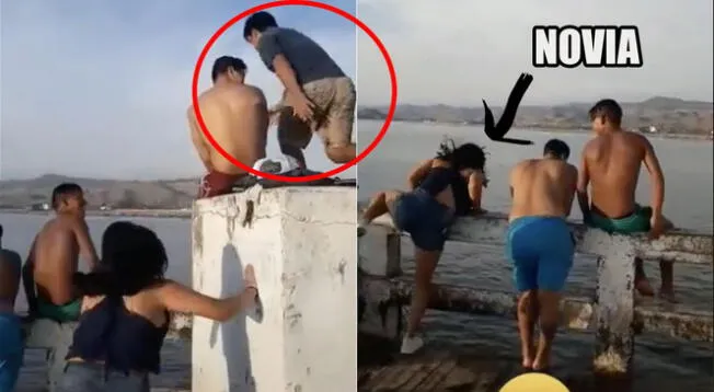 El joven no soportó la discusión y se lanzó al mar.