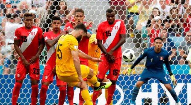 Perú cuando enfrentó a Australia en el Mundial de Rusia