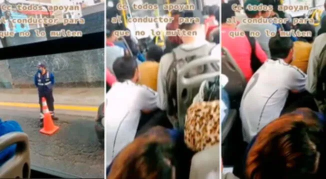 TikTok: pasajeros salvan a conductor de bus de una gran multa