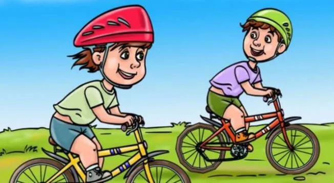 ¿Logras ubica el error en la imagen de los niños en la bicicleta? Resuelve este acertijo visual