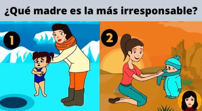 ¿Qué madre es la más irresponsable? Responde este acertijo visual en segundos