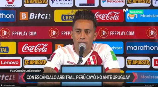 Chrisitan Cueva declaró tras el final del partido ante Uruguay