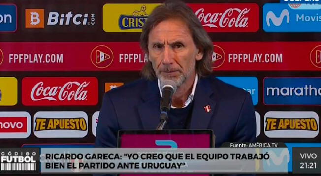 Ricardo Gareca habló tras la derrota de Perú ante Uruguay