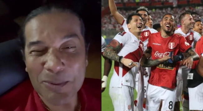 Reinaldo Dos Santos celebra su acierto en partido de la Selección Peruana.