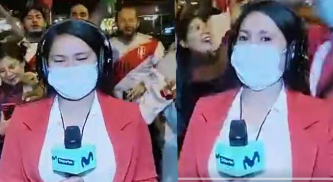 Periodista de Movistar Deportes sufre aparatoso golpe en plena transmisión (VIDEO)