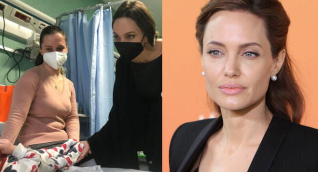 Angelina Jolie mostró su solidaridad con niños ucranianos hospitalizados.