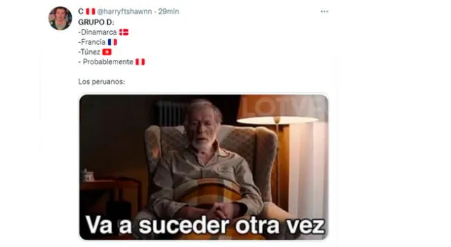 Meme muestra como "estarían" los peruanos al ser parte del Grupo D.