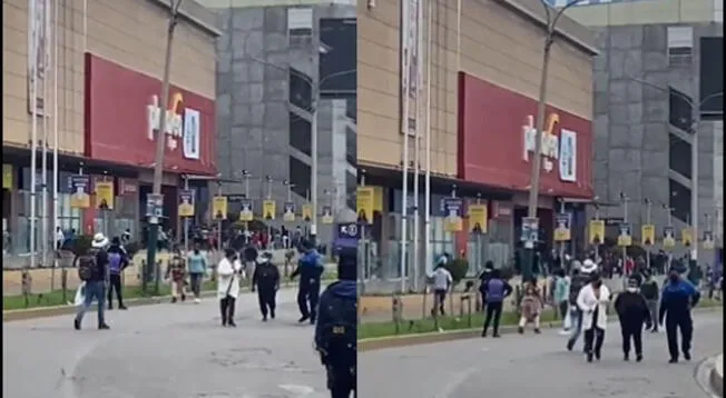 ¡Urgente! Manifestantes saquean el Real Plaza de Huancayo