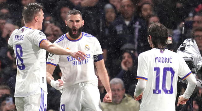 Karim Benzema anotó un hat-trick en la victoria del Real Madrid