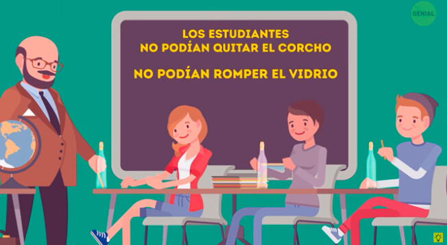 ¿Cómo puedes sacar el palito sin romper la botella de vidrio ni sacar el corcho? ¿Cómo puedes sacar el palito sin romper la botella de vidrio ni sacar el corcho?