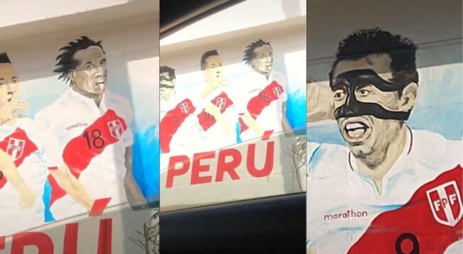 ¿Igualitos? Hinchas pintan mural con rostros de Lapadula, Cueva, Flores y Carrillo