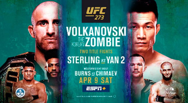 UFC 273 se realizará este sábado 9  de abril