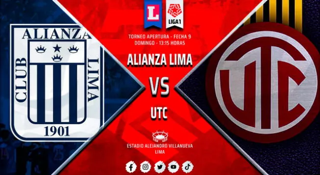 Alianza Lima recibe a UTC en Matute por la Liga 1 vía GOLPERÚ
