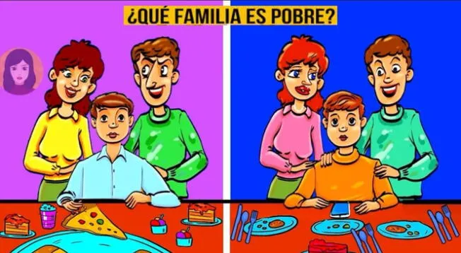 ¿Qué familia es pobre? Analiza y responde este acertijo visual en tiempo récord