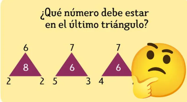 ¿Qué número estará en el último triángulo? Descubrelo en 20 segundos ¿Qué número estará en el último triángulo? Descubrelo en 20 segundos