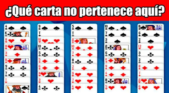 ¿Qué carta no pertenece en este reto visual?