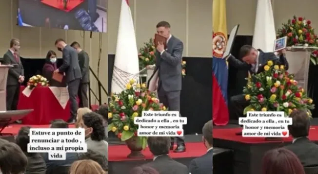 Joven celebró su graduación con foto de su madre fallecida hace 4 años - VIDEO