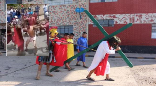 Hombre que representaba a Jesucristo reaccionó ante golpes de 'soldados'