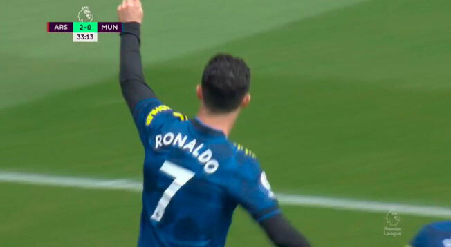 Cristiano Ronaldo anotó el 1-2 de Manchester United sobre Arsenal
