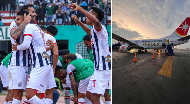 Alianza Lima y el avión que los trasladará hacia Brasil para jugar la Copa Libertadores