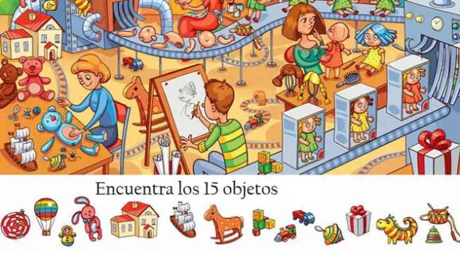 En pocos segundos observa la imagen y ubica los 15 objetos perdidos en el reto visual