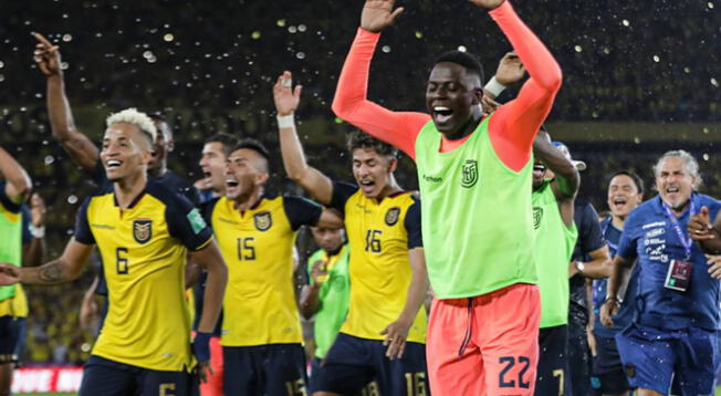 Ecuador celebrando su pase al Mundial de Qatar.