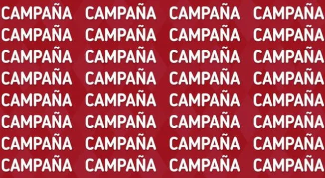 ¿Logras encontrar la palabra 'CAMPANA'? resuelve el reto visual que el 99% no logró