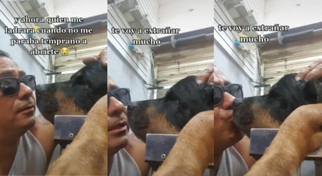 Hombre rompe en llanto tras despedirse de su mascota: