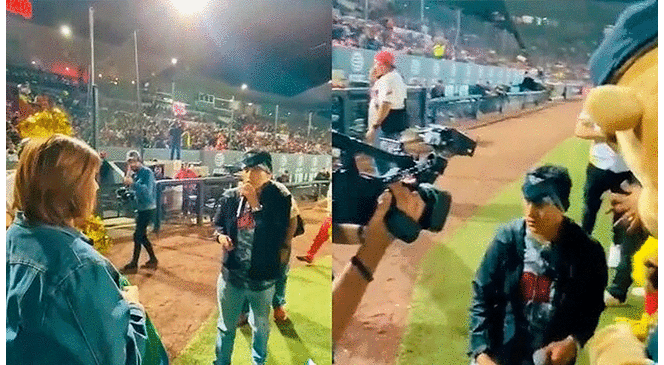 Propone matrimonio en partido de béisbol y es rechazado ante un estadio lleno - VIDEO