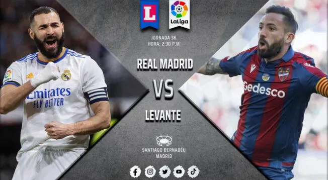 Real Madrid vs. Levante jugarán por la fecha 36 de LaLiga