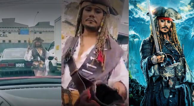 Imitador de Jack Sparrow sorpende a miles 'actuando' por las calles de Lima - VIDEO