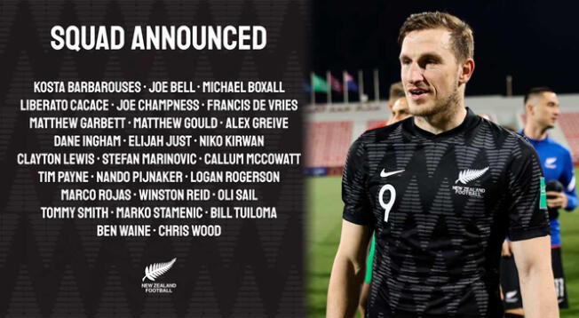 Selección de Nueva Zelanda presentó su lista de convocados para amistoso con Perú y el repechaje