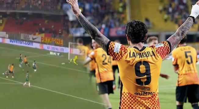 Gianluca Lapadula anotó su gol número 13 con Benevento en la Serie B.