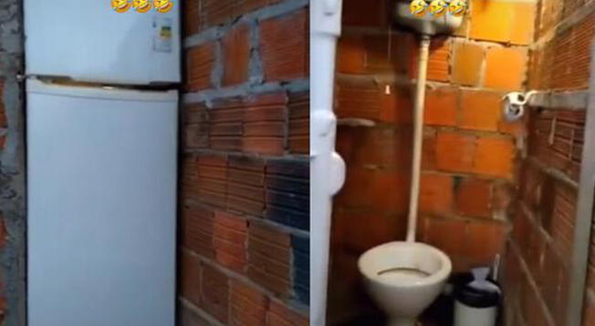 Viral: Hombre usa la puerta de su refrigerador para su baño: