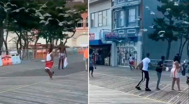 Un hombre pensó que era buena idea comer al aire libre, pero se llevó el susto de su vida.