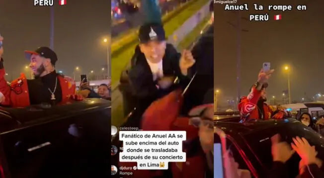 Anuel AA saludó a sus fanáticos luego de su show en Lima.