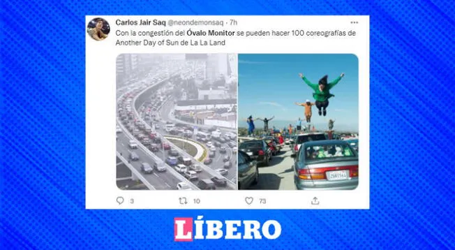 Los usuarios compararon el tráfico del by pass con la película de La La Land.