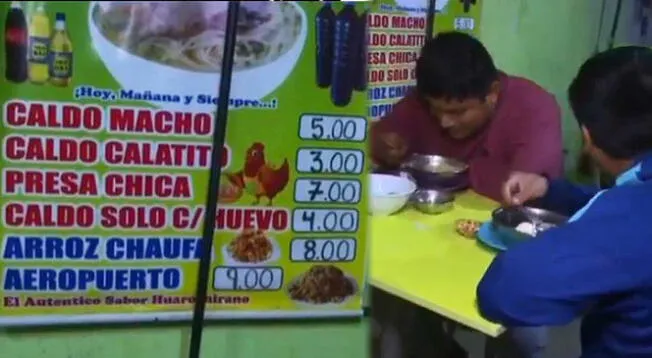 Caldo calatito Caldo macho Comerciante es sensación por peculiares nombres a sus comidas