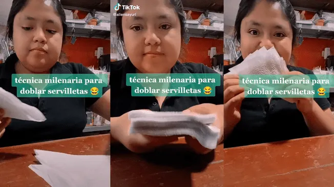 TikTok: usuaria revela 'técnica milenaria' para doblar servilletas
