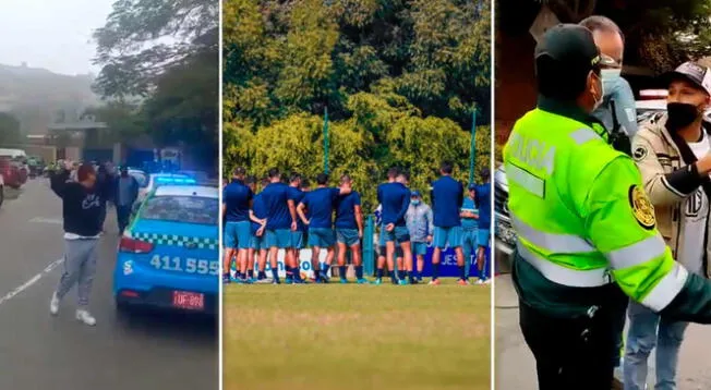 Hinchas de Alianza Lima en las instalaciones del Colegio de la Inmaculada