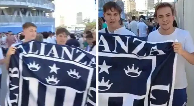 Hinchas del Real Madrid flamearon la bandera de Alianza Lima