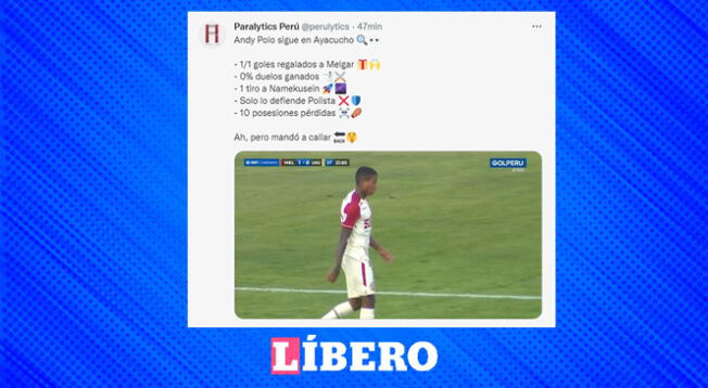 Andy Polo no apareció desde su gol ante Ayacucho FC y las 'estadísticas' lo saben Andy Polo no apareció desde su gol ante Ayacucho FC y las 'estadísticas' lo saben