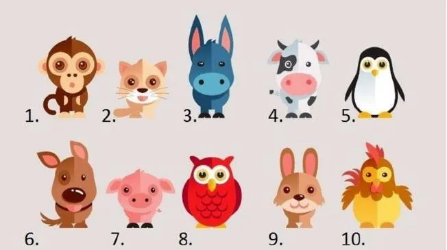 Elige un animal y descubre más sobre tu personalidad.