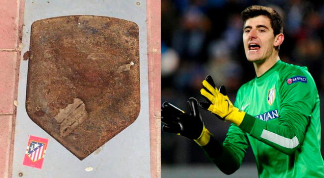 La placa de Thibaut Courtois fue removida por los hinchas del Atlético Madrid