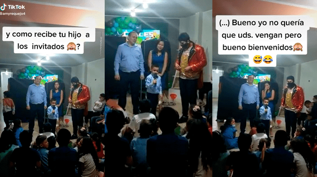 Niño da sincero discurso en su fiesta de cumpleaños y causa la risa de todos.