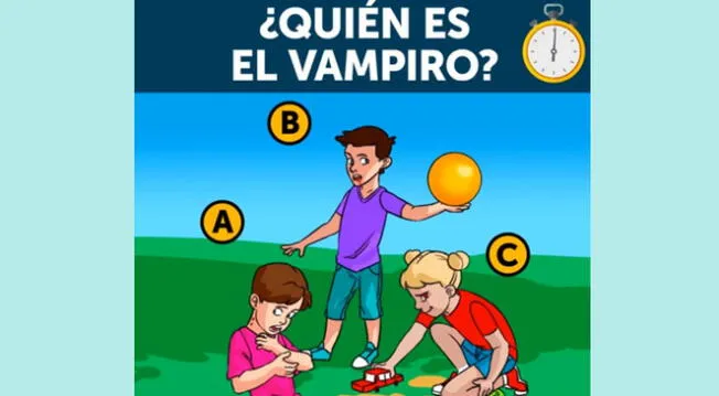 Encuentra al niño vampiro en solo segundos en este acertijo visual.