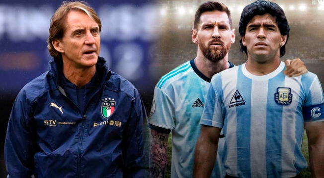 Roberto Mancini no dudó en comparar a Messi con Maradona.