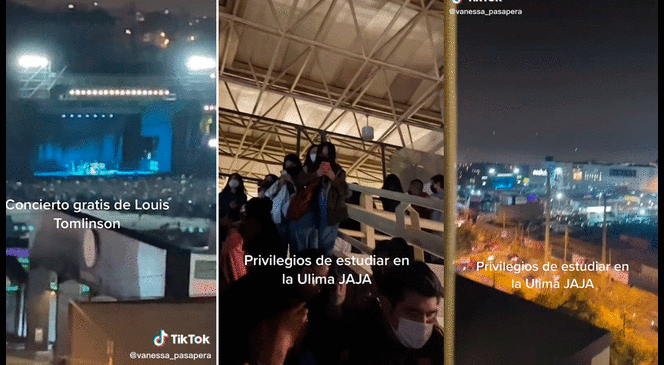 Desde lo alto de un pabellón, un grupo de universitario pudo presenciar el concierto en vivo del exintegrante de One Direction.