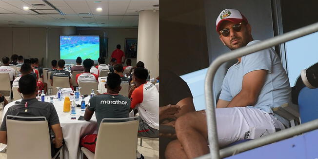 Claudio Pizarro visitó la concentración de Perú y se puso a ver con ellos el Australia vs. Emiratos